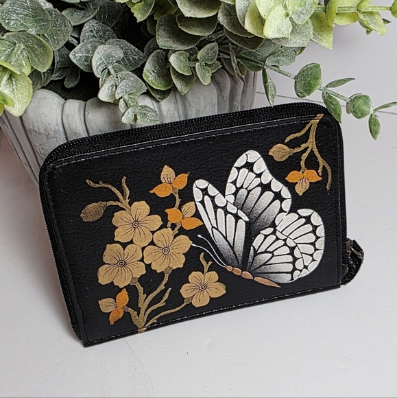Anuschka Floral Butterfly Wallet - Picture 1 of 7